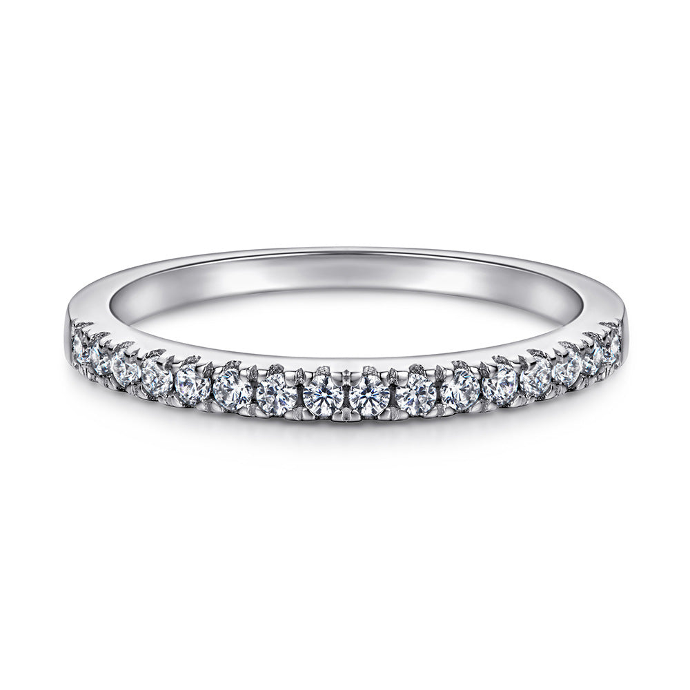 Argolla para Mujer en Plata 925 – Incrustación Completa con Piedras Brillantes Tipo Diamante